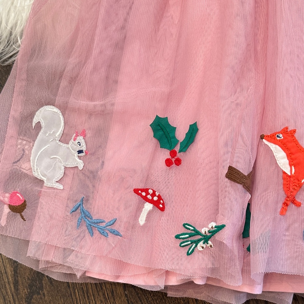 Mini Boden 11/12 Velour Woodland Animal Embroidery - Picture 3 of 7